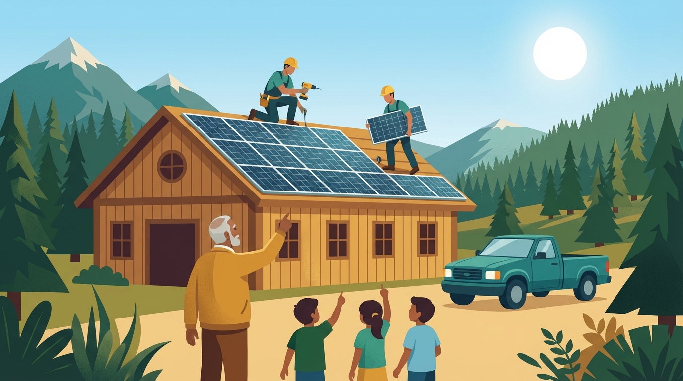Solar installation illustration
